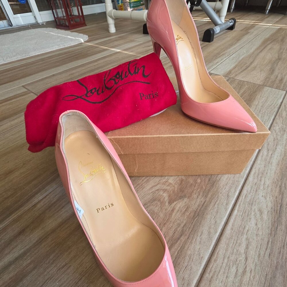 Christian Louboutin Dolly Pink Patent Leather Pumps Heels Eur. 36.5 - Picture 2 of 15